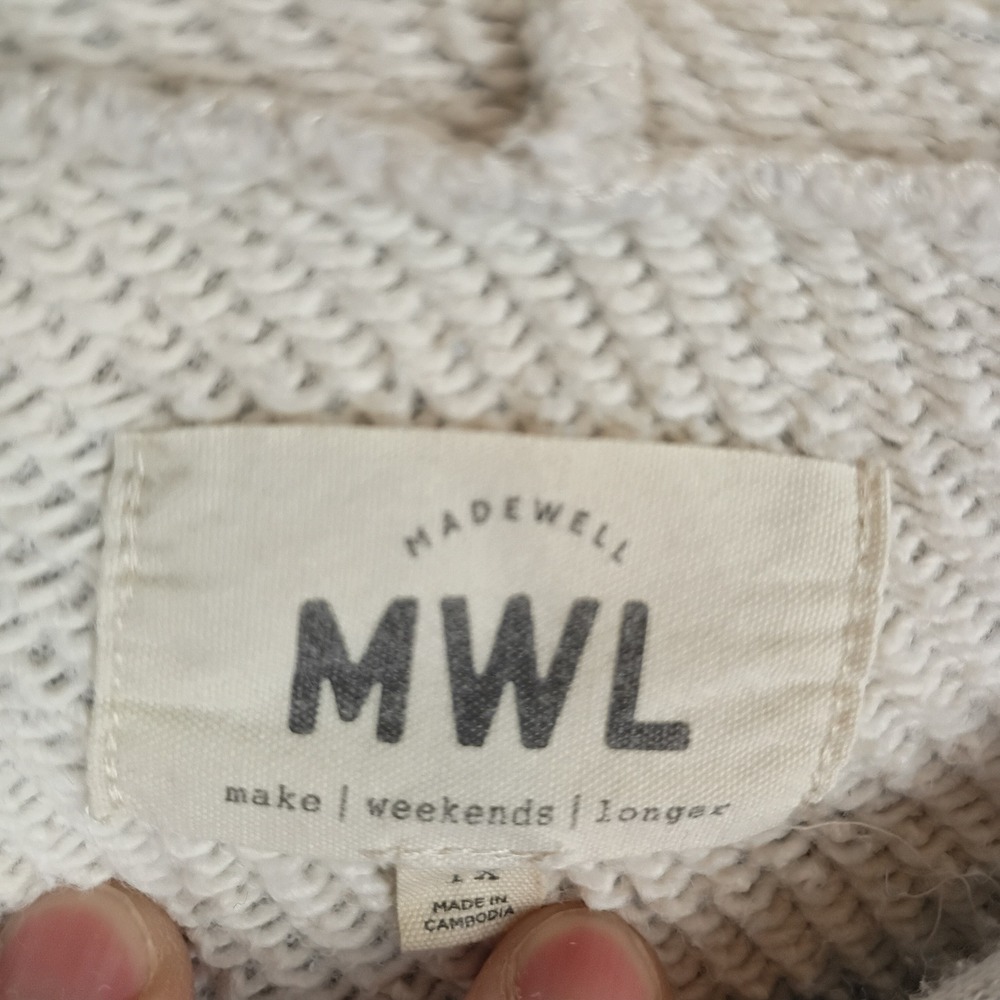 Madewell MWL Heather Grey Hoodie Sweatshirt Relaxed Fit 1X - Picture 8 of 8